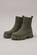 Séraphine | Women's Pull-On Ankle Boots Round-Toe Mid-Heel Stitched Everyday Boots
