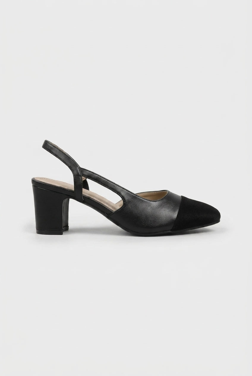 Ondine | Women's Block Heel Slingback Pumps Square-Toe Mid-Heel Work Shoes