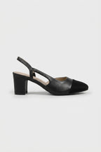 Ondine | Women's Block Heel Slingback Pumps Square-Toe Mid-Heel Work Shoes