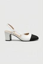 Ondine | Women's Block Heel Slingback Pumps Square-Toe Mid-Heel Work Shoes