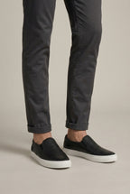 Repère | Men's Canvas Slip-On Sneakers Low-Top Elastic Gore Rubber-Sole Everyday Casual Shoes