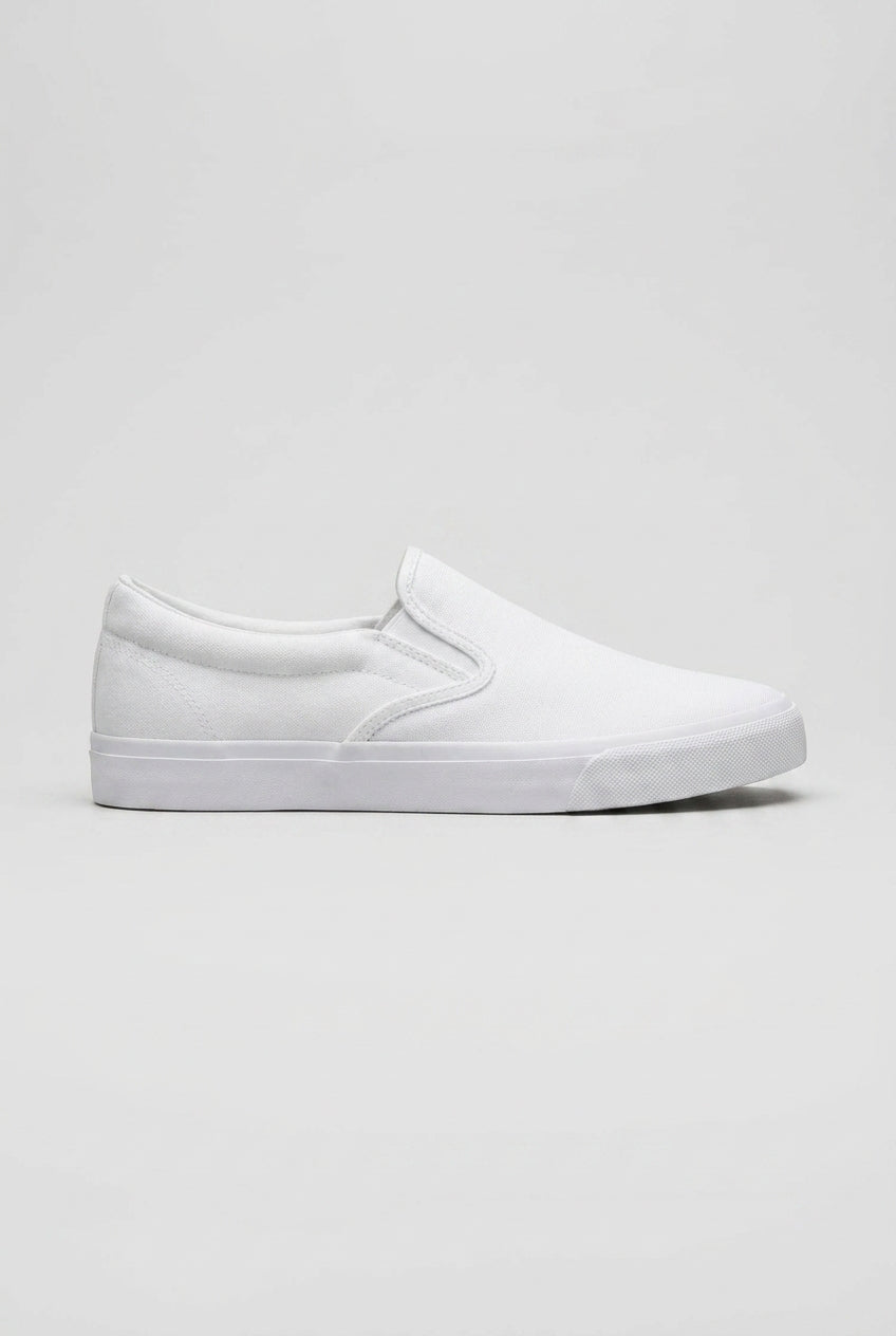 Repère | Men's Canvas Slip-On Sneakers Low-Top Elastic Gore Rubber-Sole Everyday Casual Shoes