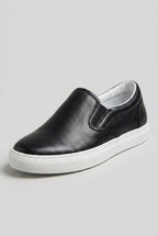 Repère | Men's Canvas Slip-On Sneakers Low-Top Elastic Gore Rubber-Sole Everyday Casual Shoes