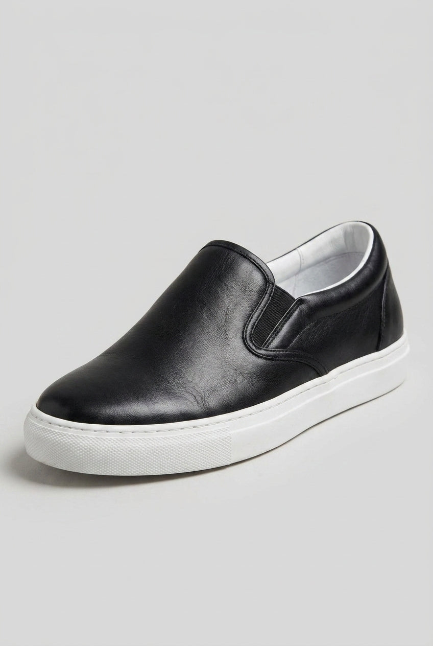 Repère | Men's Canvas Slip-On Sneakers Low-Top Elastic Gore Rubber-Sole Everyday Casual Shoes
