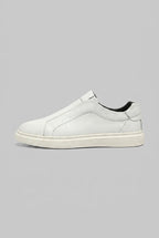 Cavalier | Men's Leather Slip-On Sneakers Round-Toe Ridged-Sole Everyday Shoes