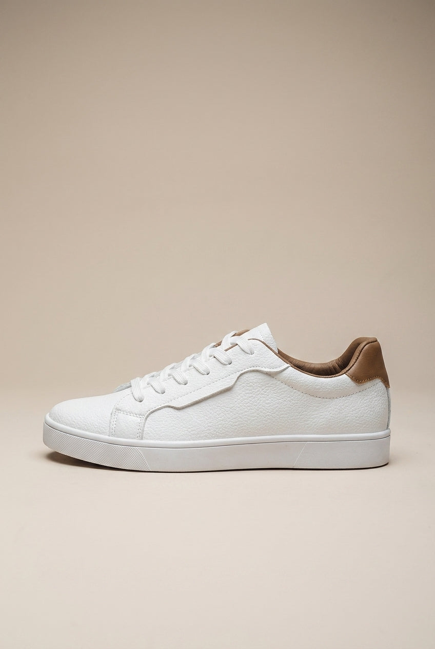 Bastion | Men's Leather Lace-Up Sneakers Low-Top Round-Toe Everyday Shoes