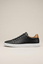Bastion | Men's Leather Lace-Up Sneakers Low-Top Round-Toe Everyday Shoes