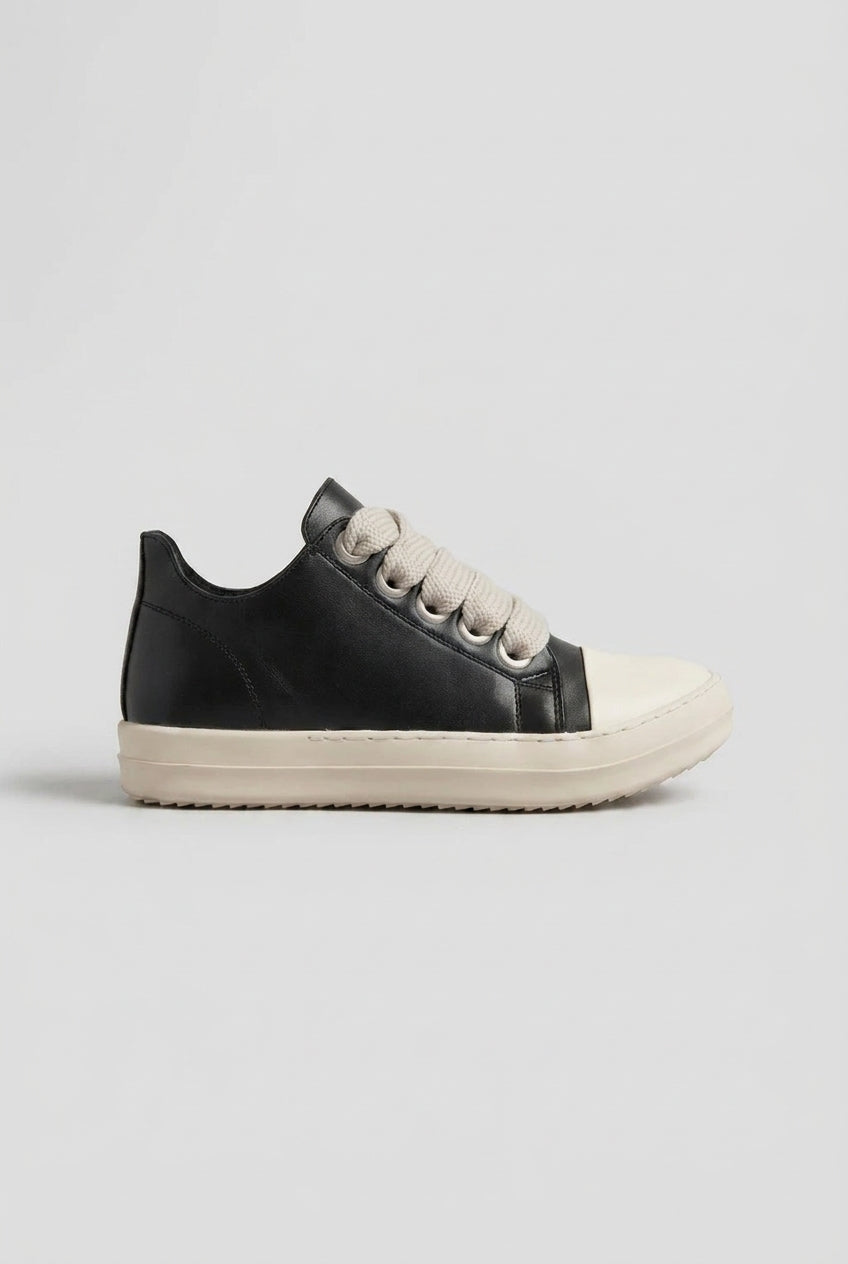 Séraphine | Women's Leather Platform Sneakers Low-Top Contrast Toe Cap