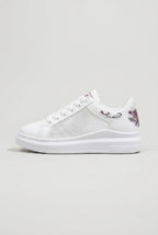 Ondine | Women's Embroidered Platform Sneakers Low-Top Lace-Up Shoes