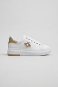 Nacre | Women's Platform Trainers Lace-Up Charm Detail Sneakers
