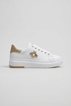 Nacre | Women's Platform Trainers Lace-Up Charm Detail Sneakers