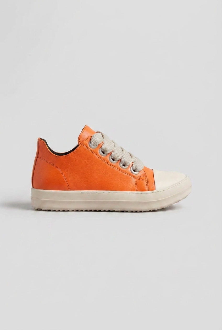 Séraphine | Women's Leather Platform Sneakers Low-Top Contrast Toe Cap