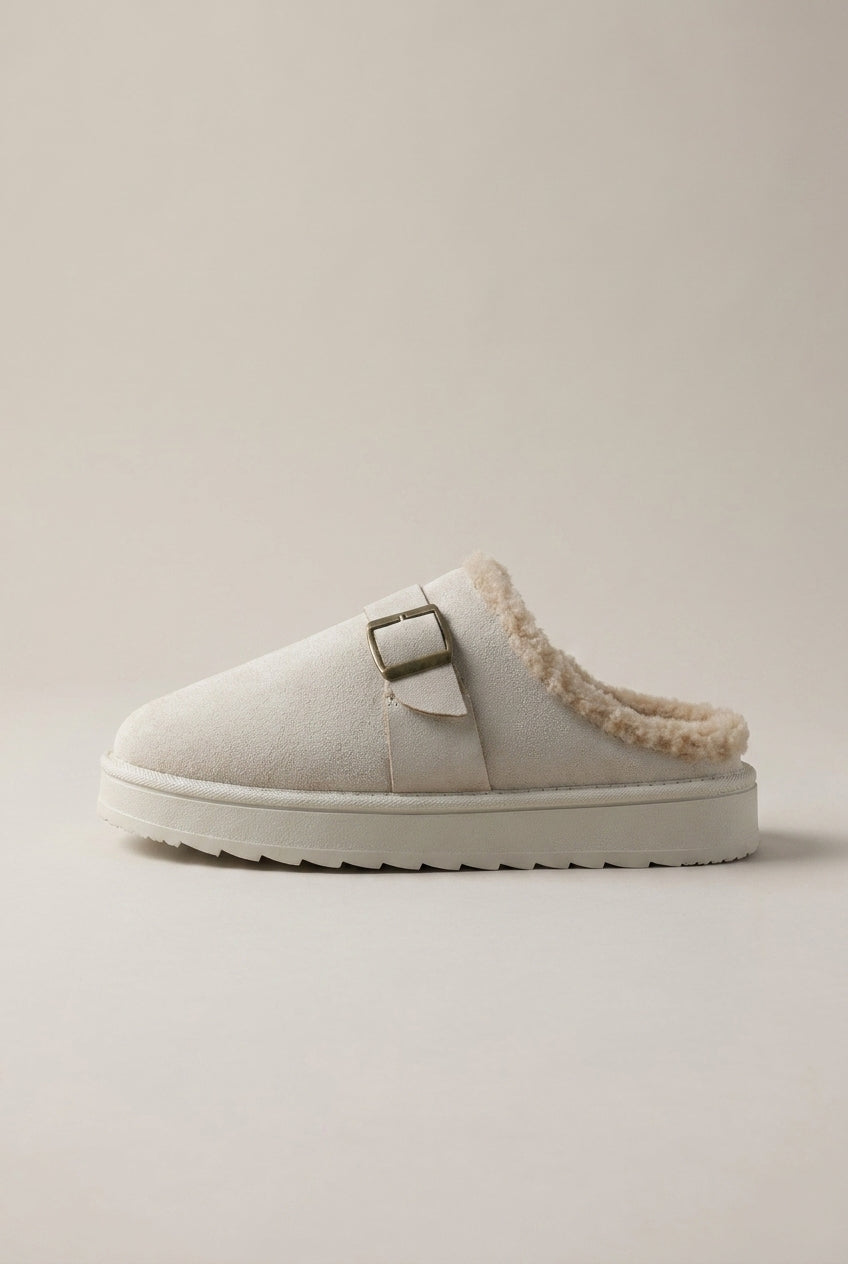 Aveline | Women’s Fleece-Lined Closed-Toe Suede House Slippers