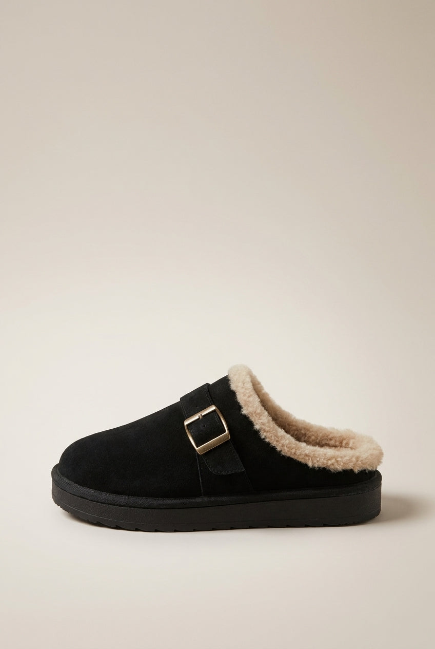 Aveline | Women’s Fleece-Lined Closed-Toe Suede House Slippers