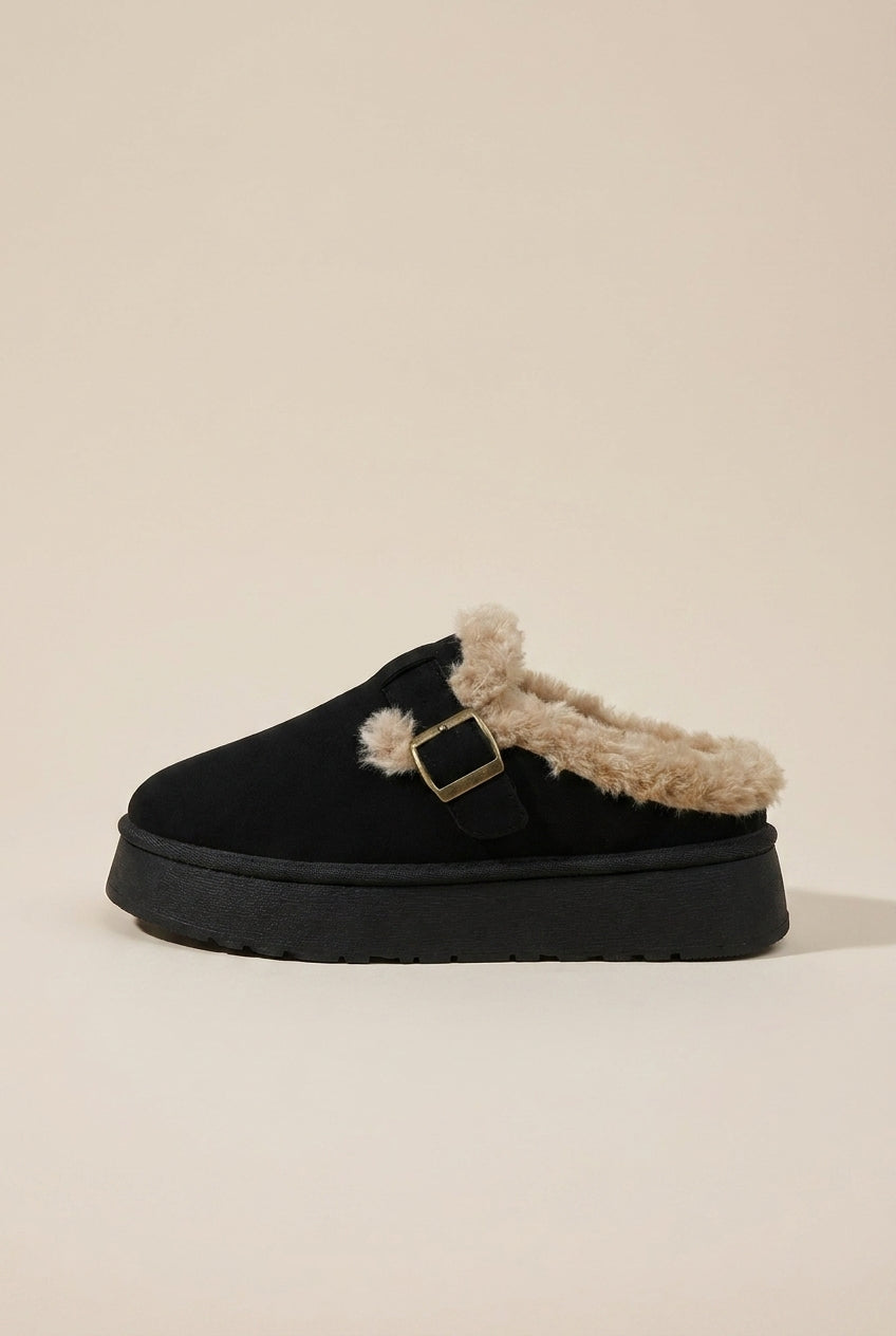 Constance | Women’s Plush-Lined Low Platform House Slippers