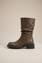 Constance | Women's Mid-Calf Western Boots Chunky Block Heel Boots