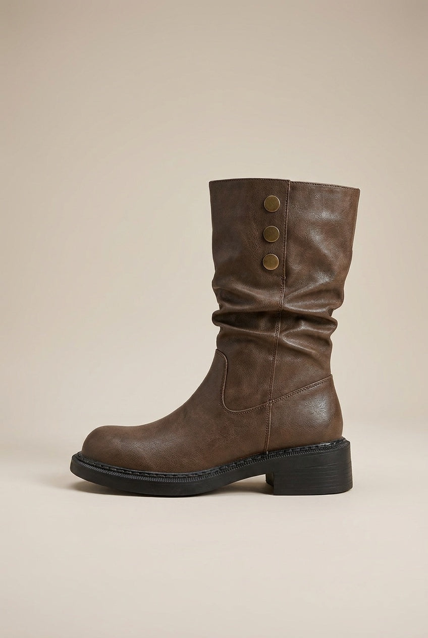 Constance | Women's Mid-Calf Western Boots Chunky Block Heel Boots