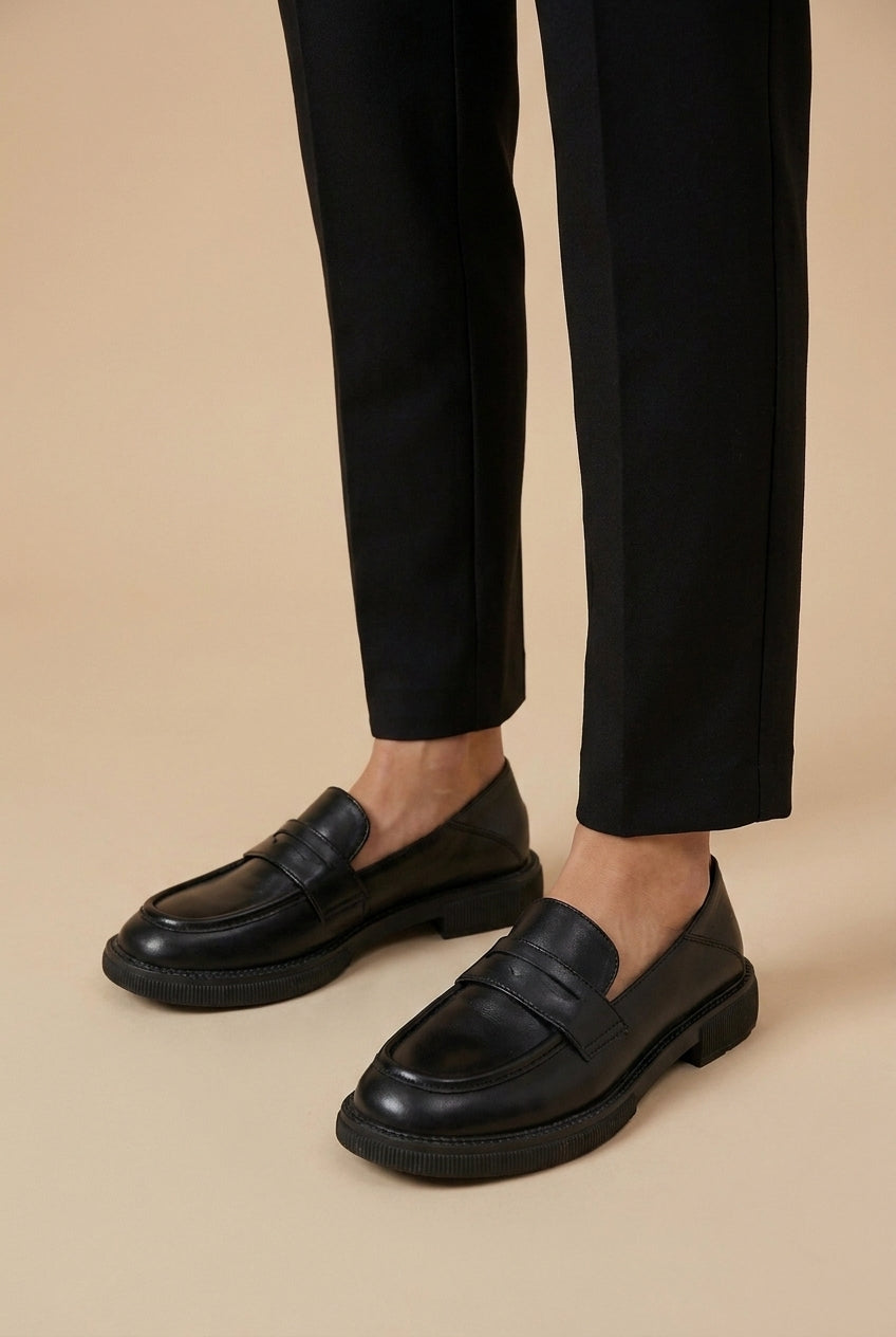 Aveline | Women's Slip-On Loafers Low Heel Round-Toe Flat Shoes