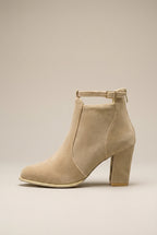 Reine | Women's Heeled Ankle Boots Buckle Round-Toe Lined Boots