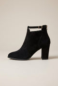 Reine | Women's Heeled Ankle Boots Buckle Round-Toe Lined Boots