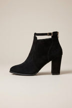 Reine | Women's Heeled Ankle Boots Buckle Round-Toe Lined Boots