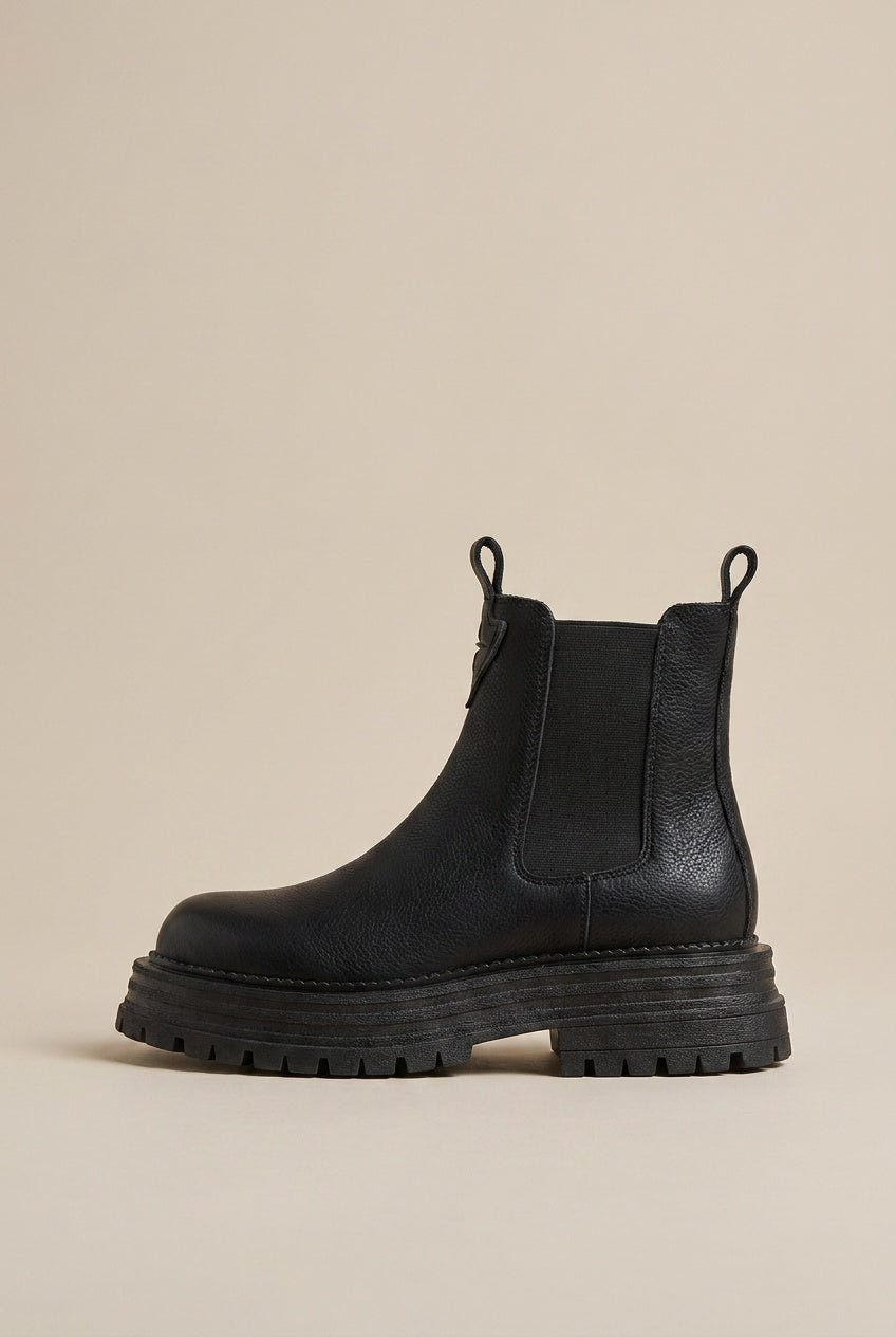 Constance | Women's Combat Boots Chunky Sole Mid-Calf Pull-On Boots