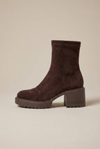 Ondine | Women's Heeled Ankle Boots Block Heel Cutout Zip-Up Boots