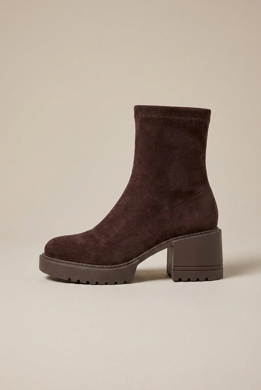 Ondine | Women's Heeled Ankle Boots Block Heel Cutout Zip-Up Boots