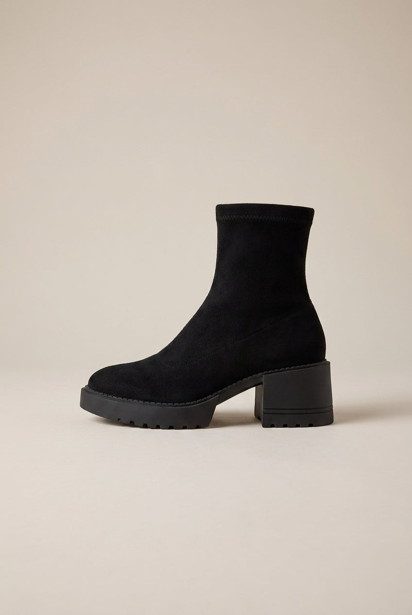 Ondine | Women's Heeled Ankle Boots Block Heel Cutout Zip-Up Boots