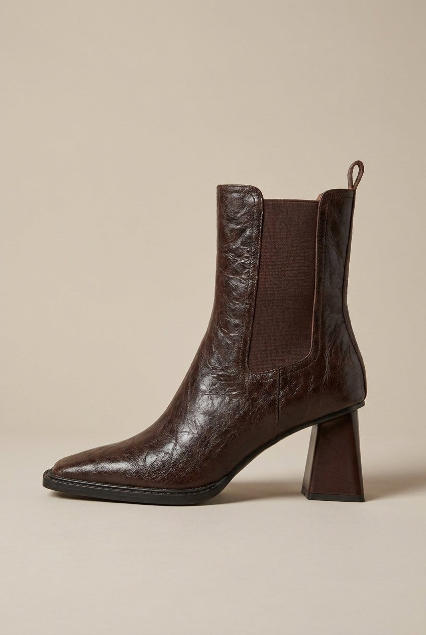 Reine | Women's Square Toe Boots Chunky Block Heel Ankle Boots