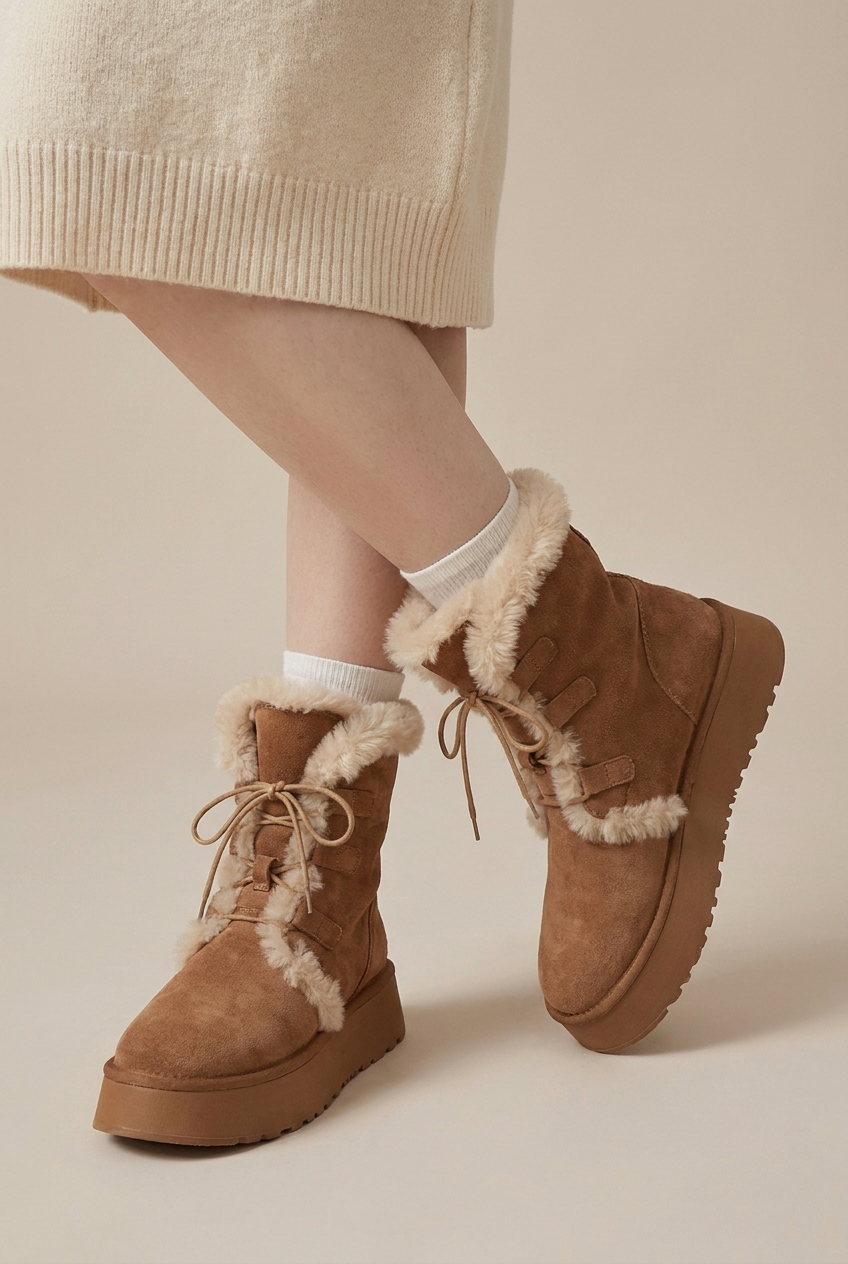 Constance | Women's Snow Boots Warm Suede Lugged Sole Winter Boots