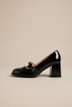 Reine | Women's Chunky Heel Mary Jane Pumps Round-Toe Block Heel Shoes
