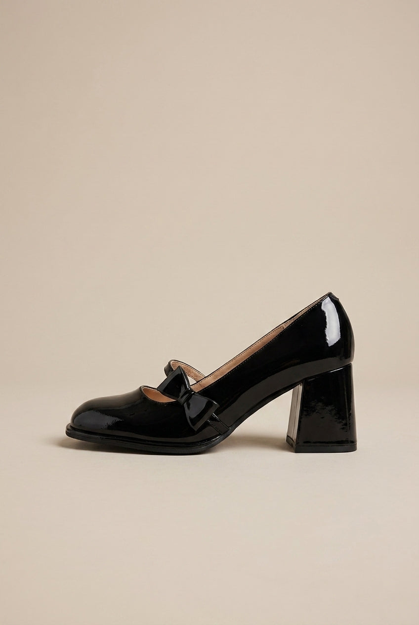 Reine | Women's Chunky Heel Mary Jane Pumps Round-Toe Block Heel Shoes