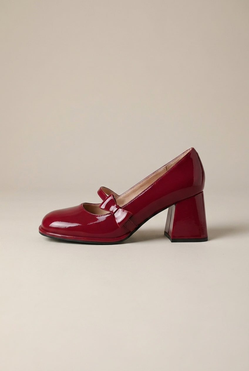 Reine | Women's Chunky Heel Mary Jane Pumps Round-Toe Block Heel Shoes