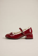 Ondine | Women's Lace Bow Mary Jane Pumps Mid-Heel Round-Toe Shoes