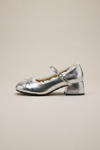 Ondine | Women's Lace Bow Mary Jane Pumps Mid-Heel Round-Toe Shoes