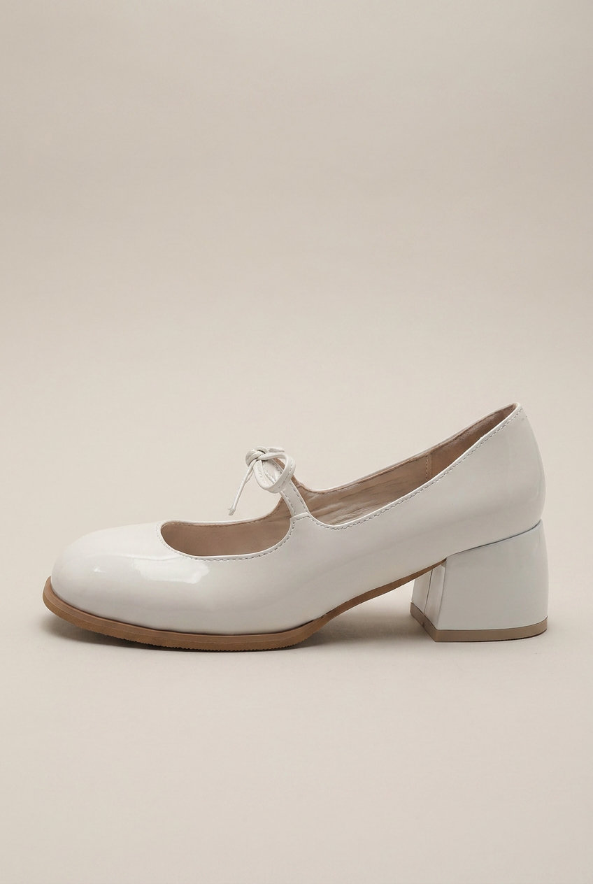Ondine | Women's Bow Mary Jane Pumps Platform Mid-Heel Round-Toe Shoes