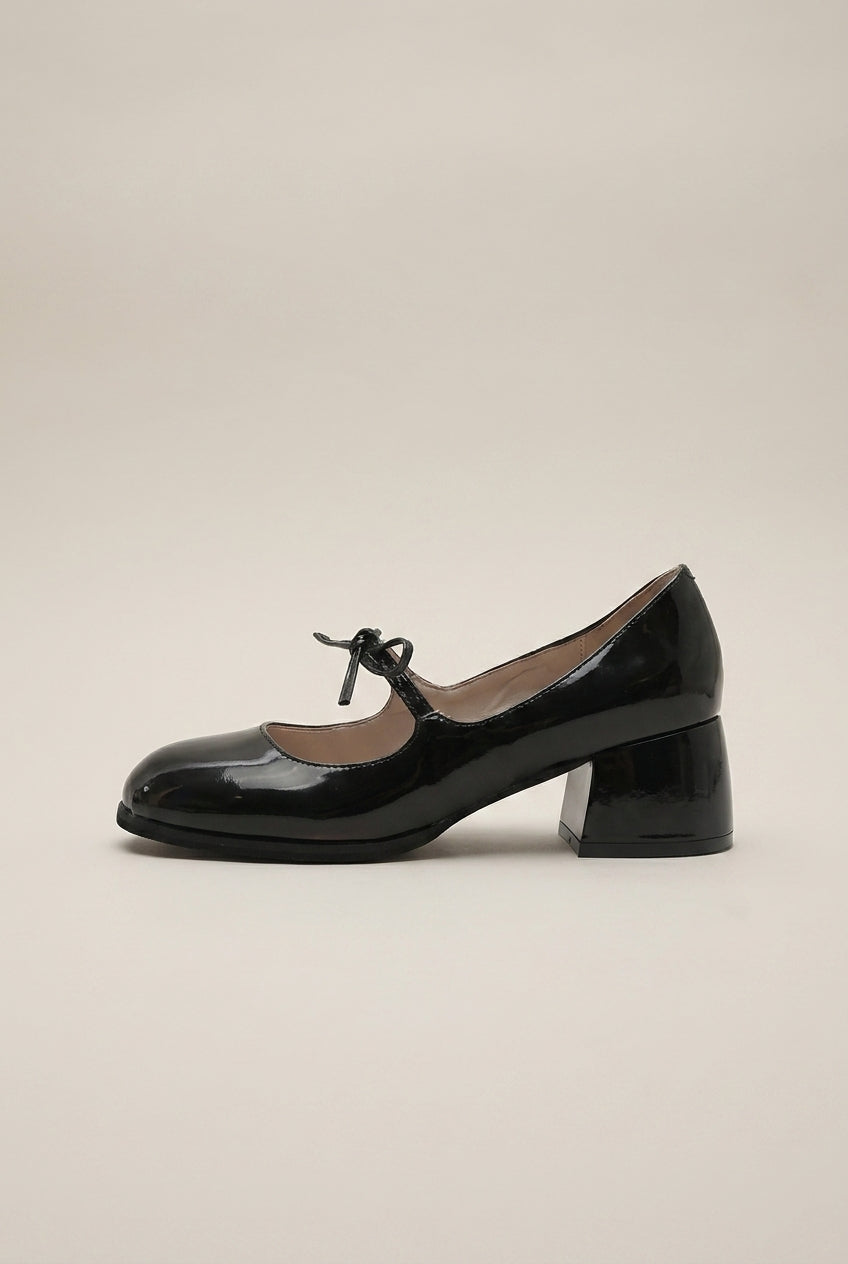 Ondine | Women's Bow Mary Jane Pumps Platform Mid-Heel Round-Toe Shoes