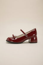 Margaux | Women's Mary Jane Pumps Chunky Low-Heel Round-Toe Strap Shoes