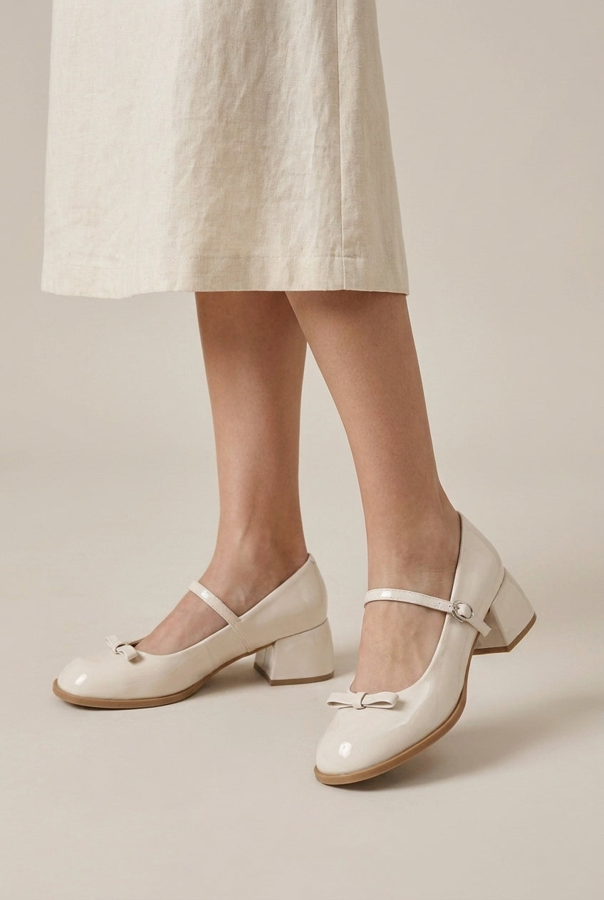 Margaux | Women's Mary Jane Pumps Chunky Low-Heel Round-Toe Strap Shoes
