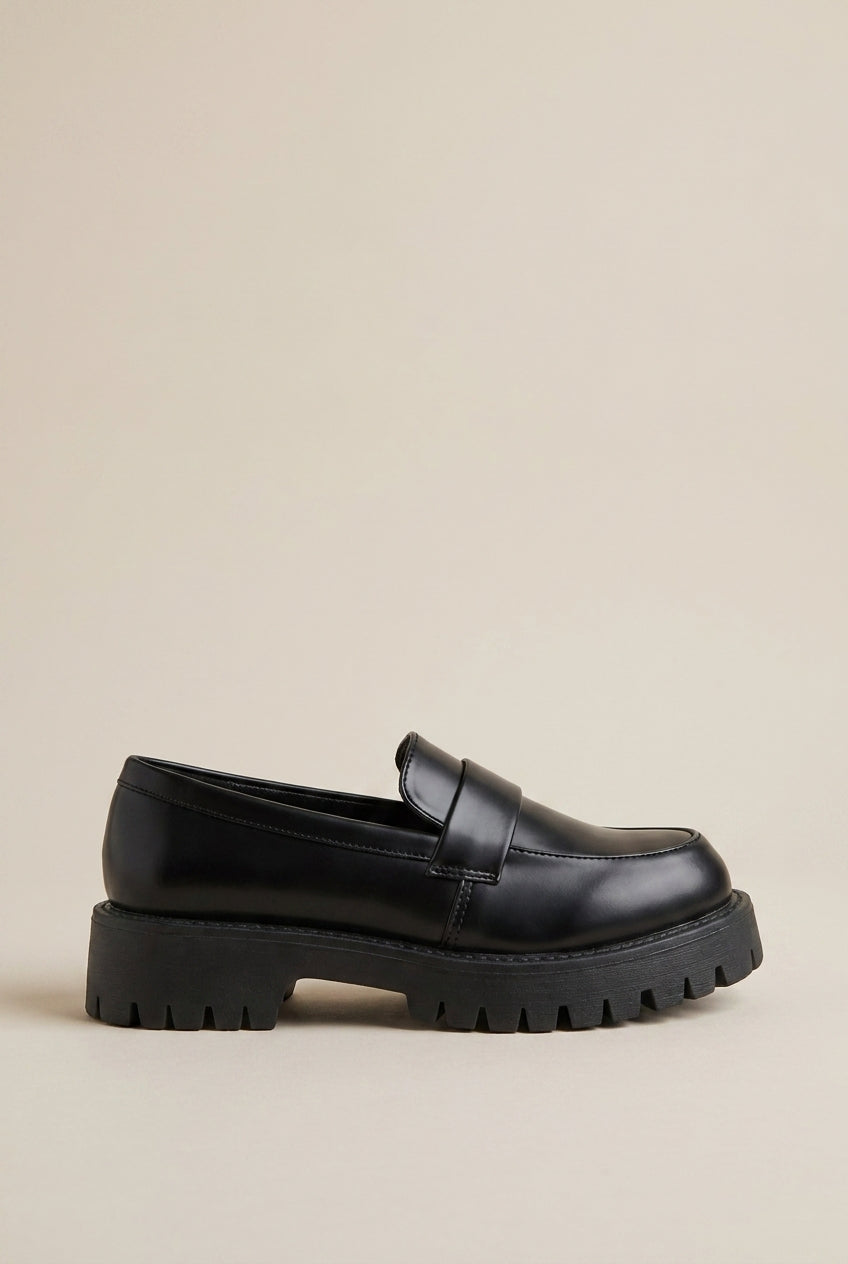 Constance | Women's Platform Loafers Chunky Low-Heel Slip-On Casual Shoes