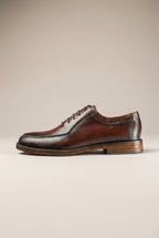 Bastion | Men's Cowhide Leather Lace-Up Oxford Dress Shoes Low-Cut Business-Casual Formal Shoes