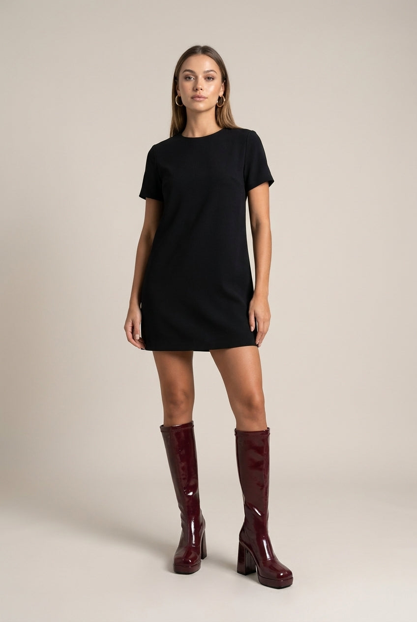Constance | Women's Square Toe Platform Block Heel Knee High Boots