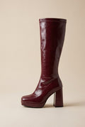 Constance | Women's Square Toe Platform Block Heel Knee High Boots