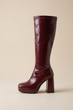 Constance | Women's Square Toe Platform Block Heel Knee High Boots