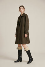 Séraphine | Women's Fleece-Lined Pointed-Toe Ruched Block Heel Knee High Boots