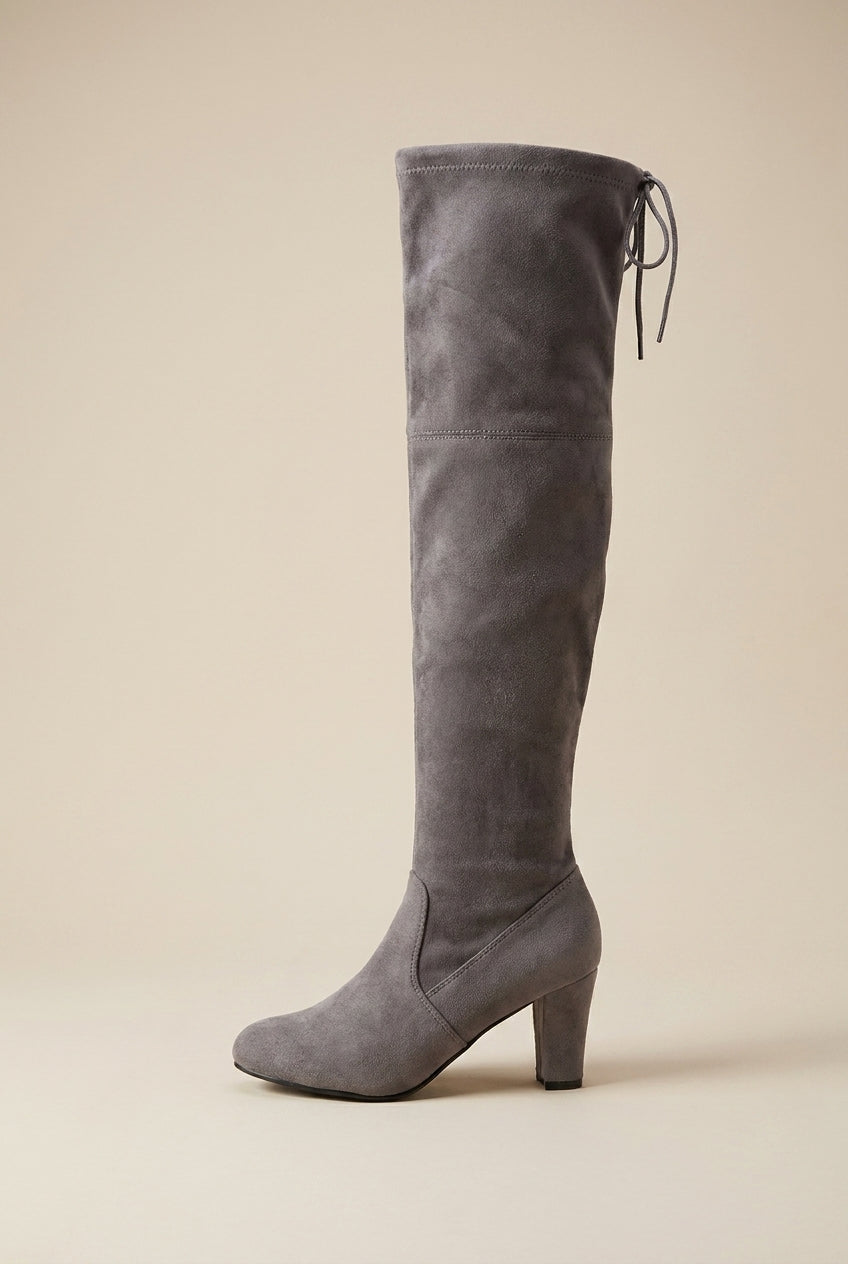 Reine | Women's Suede Round-Toe Block Heel Over-The-Knee Boots