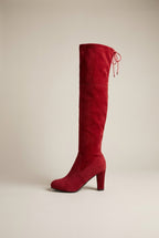 Reine | Women's Suede Round-Toe Block Heel Over-The-Knee Boots