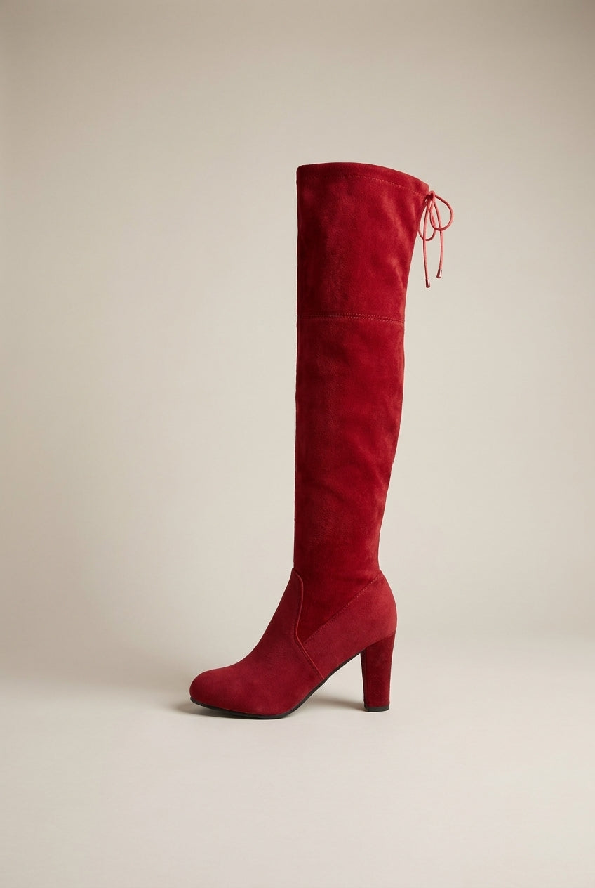 Reine | Women's Suede Round-Toe Block Heel Over-The-Knee Boots
