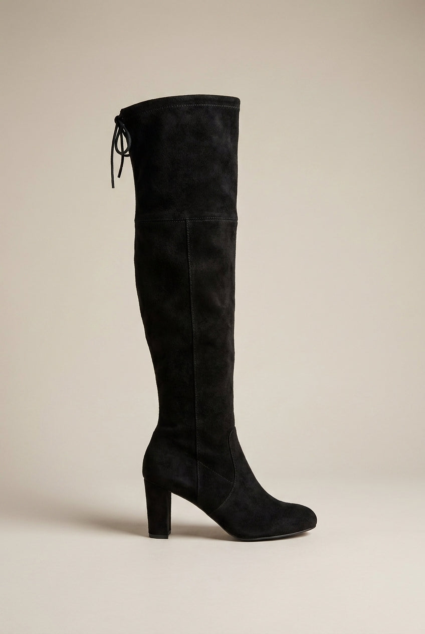 Reine | Women's Suede Round-Toe Block Heel Over-The-Knee Boots